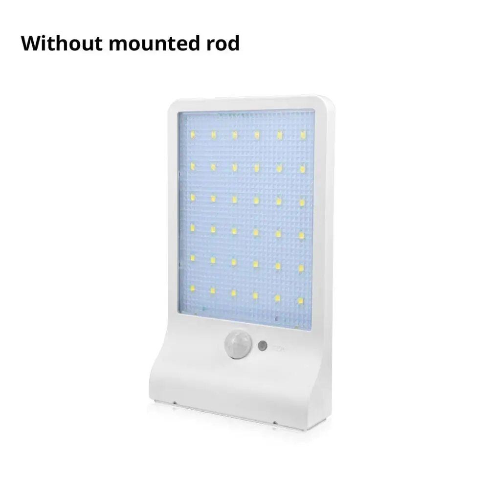 Without mounted Rod PIR датчик движения Открытый Солнечный уличный свет 36 светодиодов водонепроницаемый солнечный заряд настенный светильник дорожка перед крыльцом сад безопасность ночное освещение - Испускаемый цвет: Without mounted Rod