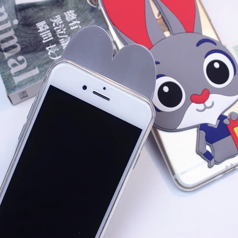 Cartoon Fashion Women Rabbit Ears TPU Mobile Phone Protective Coque For iphone 5s 6s plus 7 Case Soft Cover |