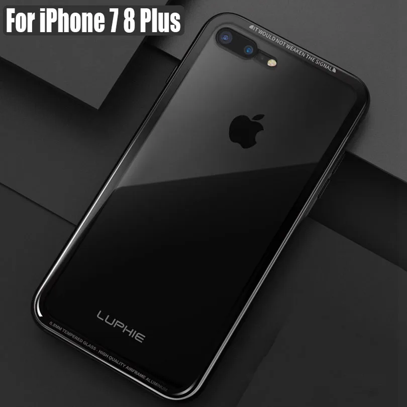 Чехол для IPhone 7 8 плюс роскошный оригинальный Luphie Алюминий металлический каркас + 9