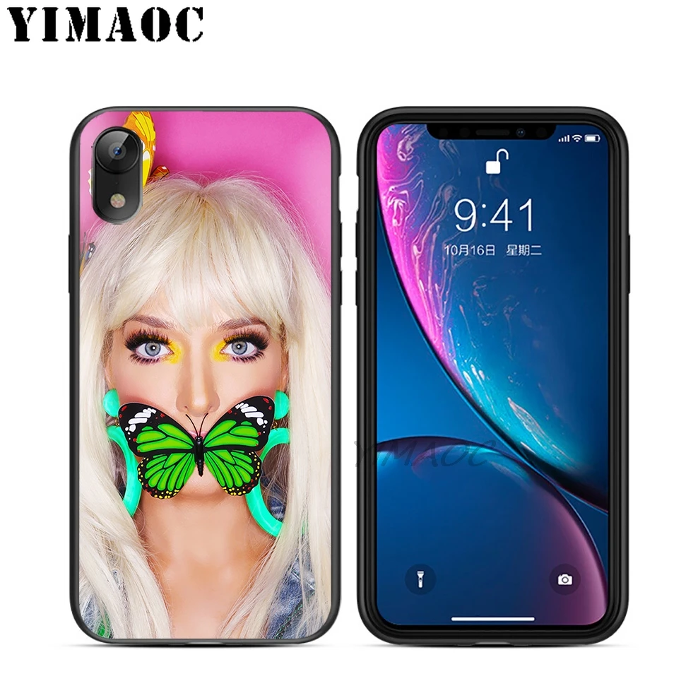 YIMAOC Erika Jayne Singer Soft TPU Black Silicone Case for iPhone X or 10 8 7 6 6S Plus 5 5S SE Xr Xs Max |