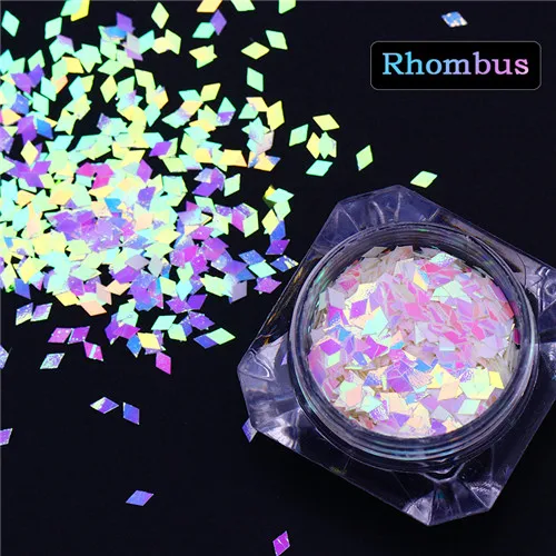 Rhombus Розовый AB Цвет ногтей блестки звезда ромб Круглый блестка Flakies маникюр ногтей художественные блестки - Цвет: Rhombus