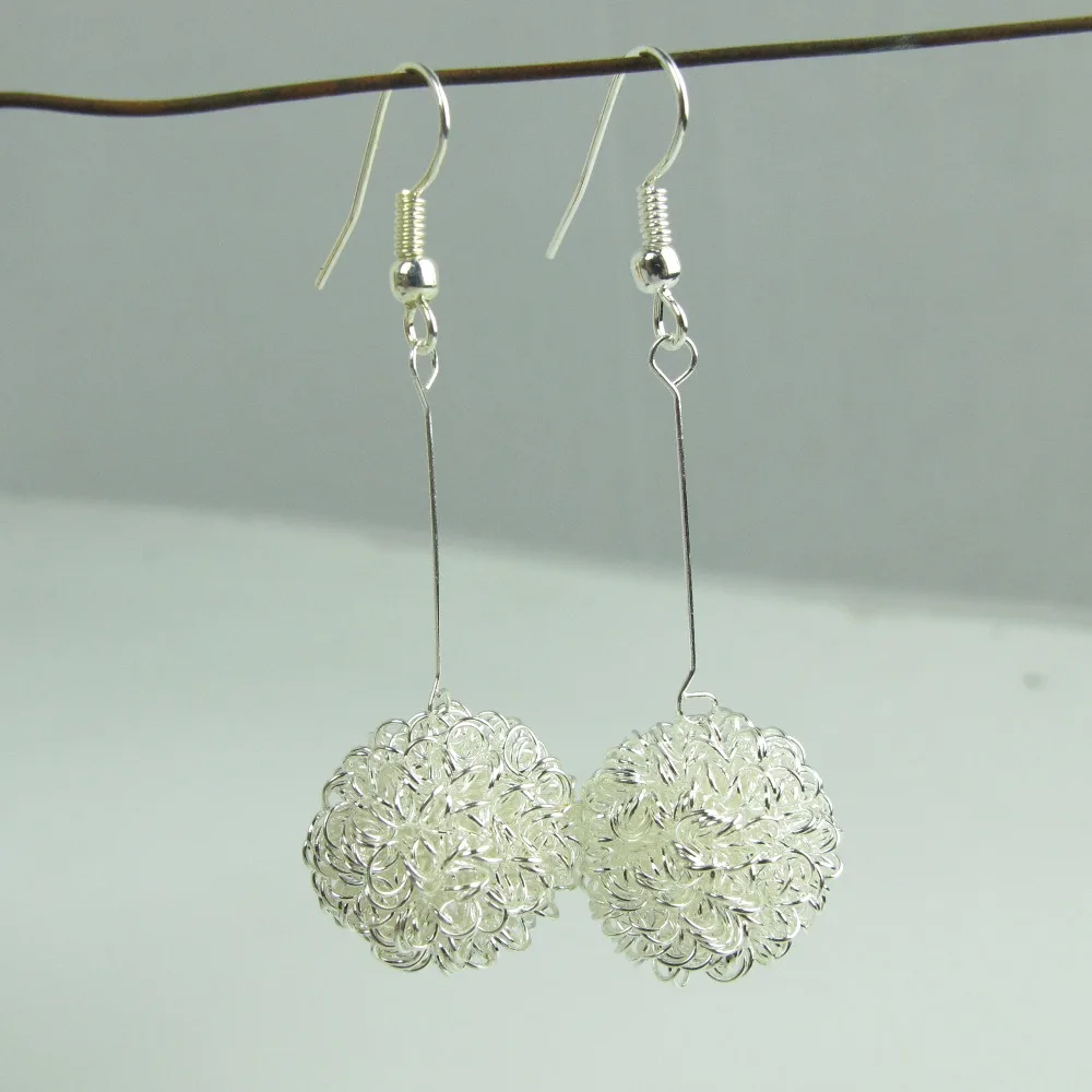 Hot Korean Simple Solid Plated Ball Dangle Drop Earrings Wish Dandelion Seeds Earring for women | Украшения и аксессуары