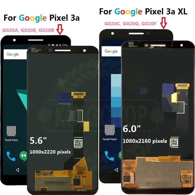Для Google Pixel 3a ЖК дисплей Экран кодирующий преобразователь сенсорного экрана в