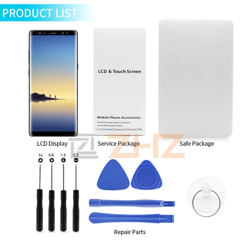 Super Amoled для samsung Galaxy Note 8 ЖК-дисплей кодирующий преобразователь сенсорного экрана в сборе N950 N950F+ рамка Замена запасные части