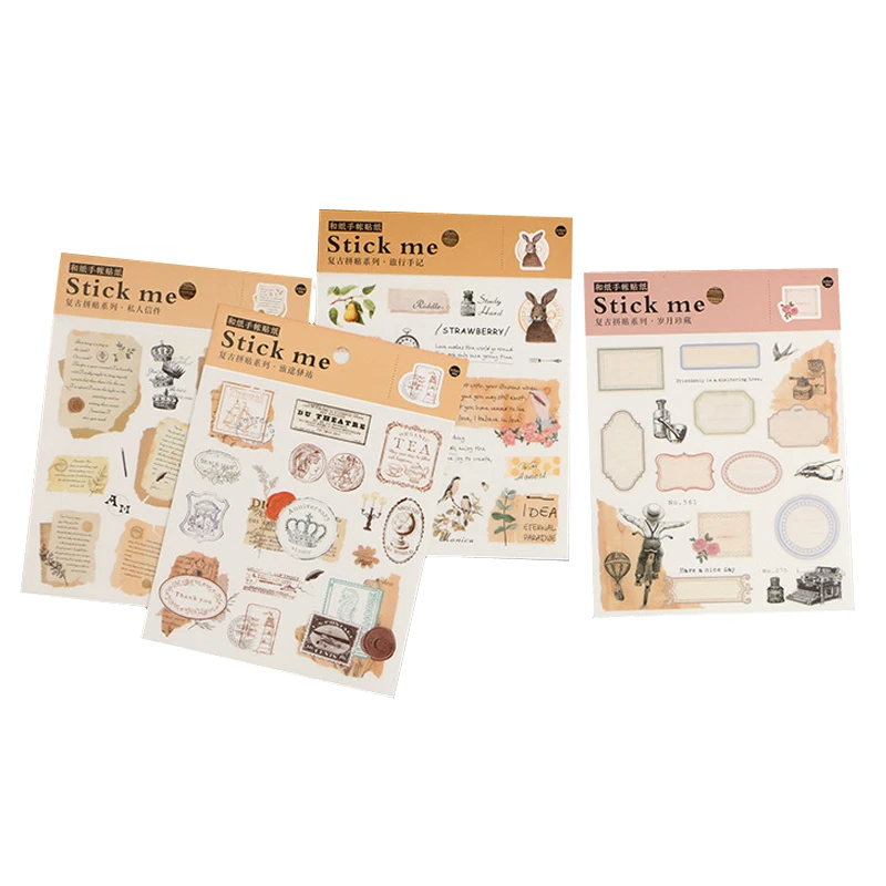 15 упаковок/партия милый коллаж серии письма бумажные наклейки diy