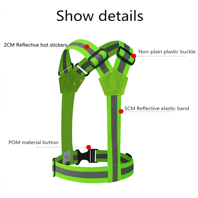 High Visibility Unisex Outdoor Adjustable Reflective Elasticity Safety Vest Fit Running Cycling Sport Clothes Jogging | Безопасность и