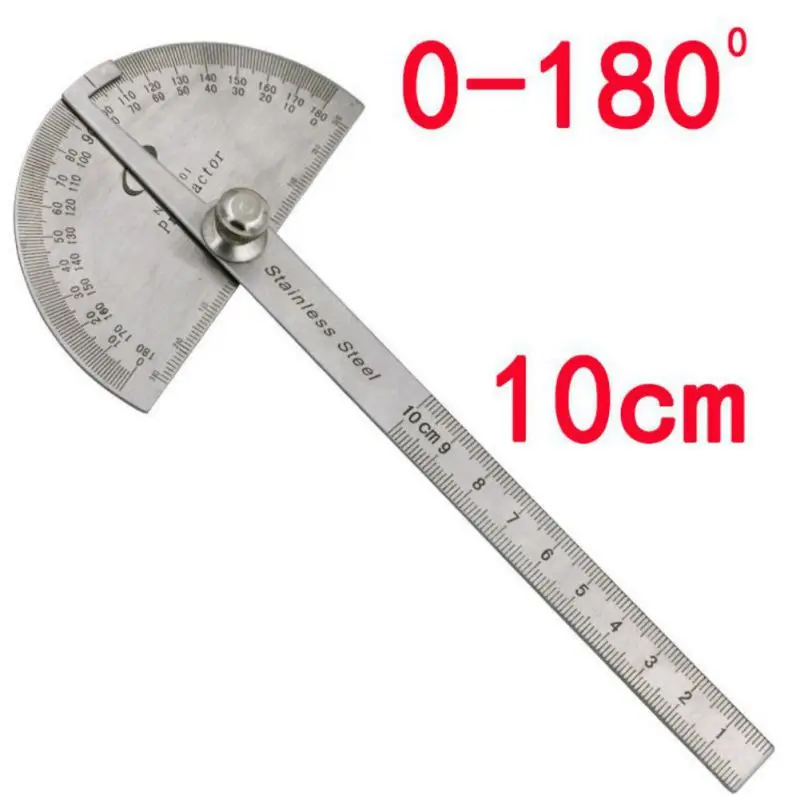 1 pcs 180 Degree Stainless Steel Round Head Angle Finder Craftsman Rule Protractor Ruler Machinist Tool | Инструменты