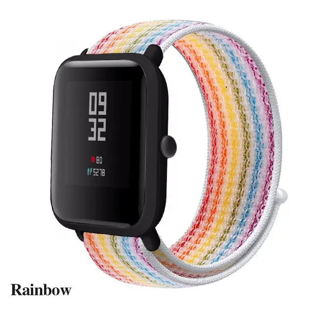Яркий Нейлоновый тканый ремешок для Xiaomi Amazfit ремешок Bip ремешок для часов Huami Amazfit Bip BIT PACE Lite Молодежные умные часы браслет - Цвет: Яркий