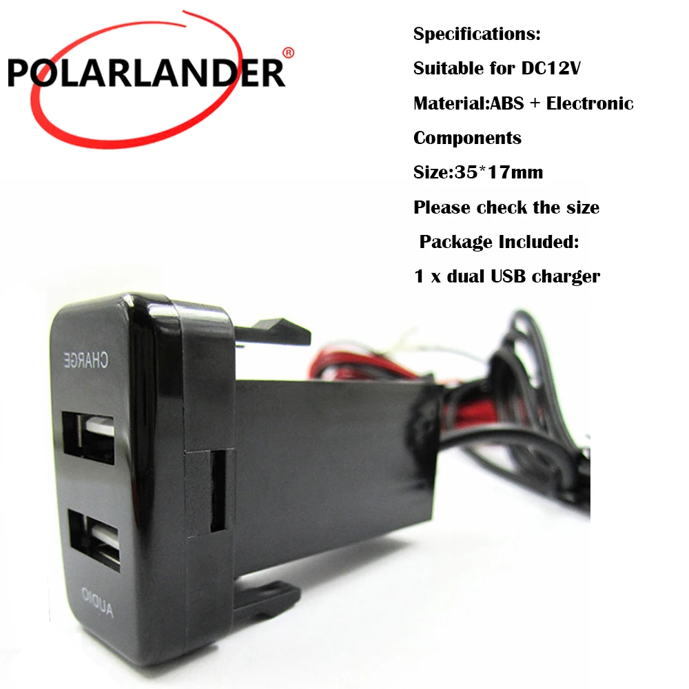 Горячее предложение для Mitsubishi Socket Dashboard 12V Dual USB аудиовыход порты автомобильное