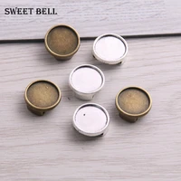 40pcs round leather slider beads two color blank 12mm cabochon setting diy bracelet making supplies hole 2 510mm d6431