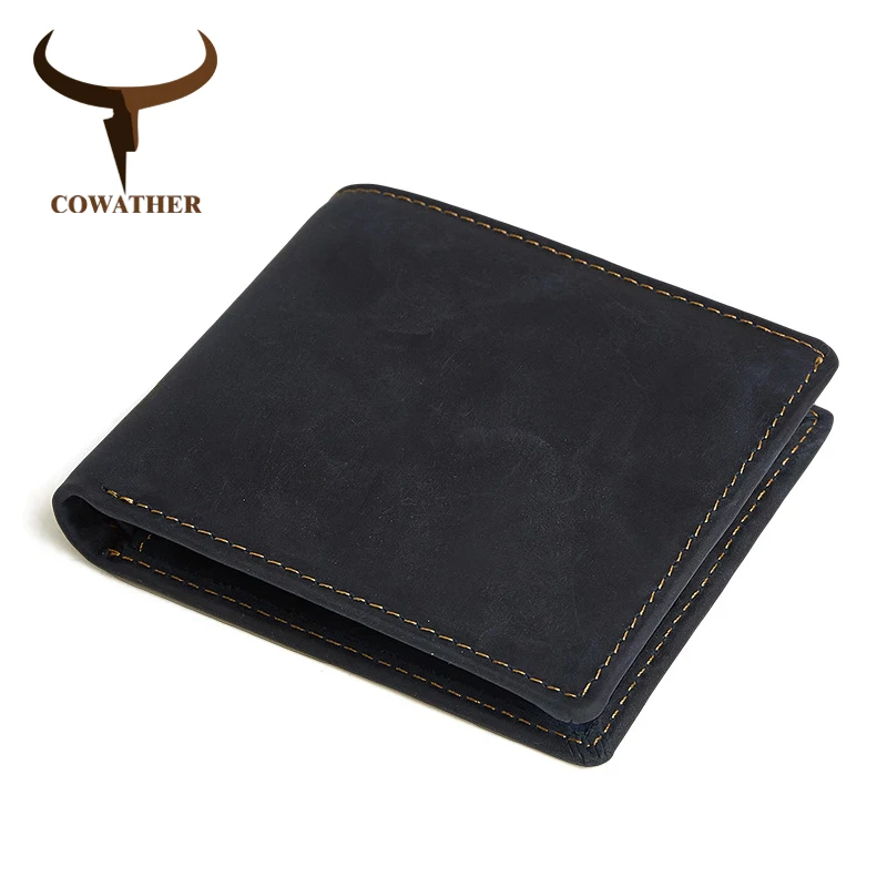 COWATHER, высокое качество, натуральная кожа, короткие кошельки для мужчин, RFID, модный мужской кошелек, хороший мужской кошелек, 4 цвета, Q2046