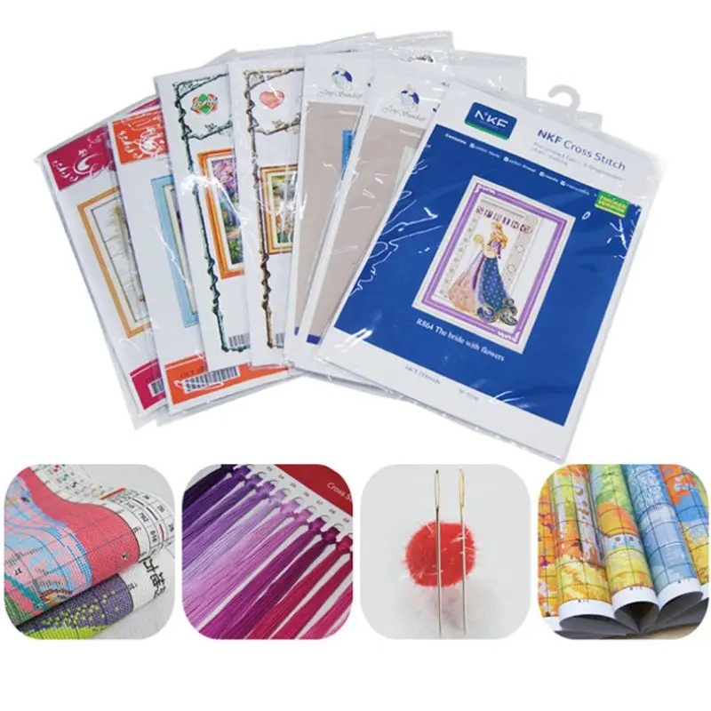 Девушка с зонтиком ручной работы Рукоделие Счетный 14CT печать крестиком комплект