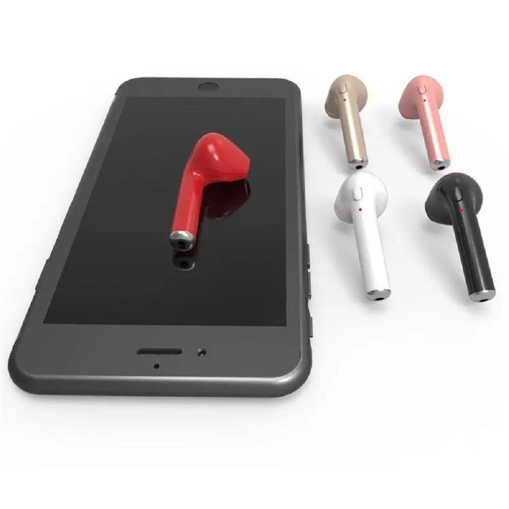 Мини Bluetooth 4 1 стерео гарнитура в Уши Беспроводные i7 наушники розовые вкладыши