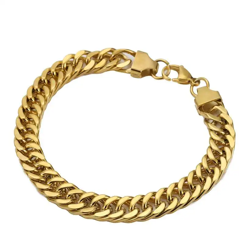 Браслет мужской панцирный из нержавеющей стали крутой браслет золотого цвета в