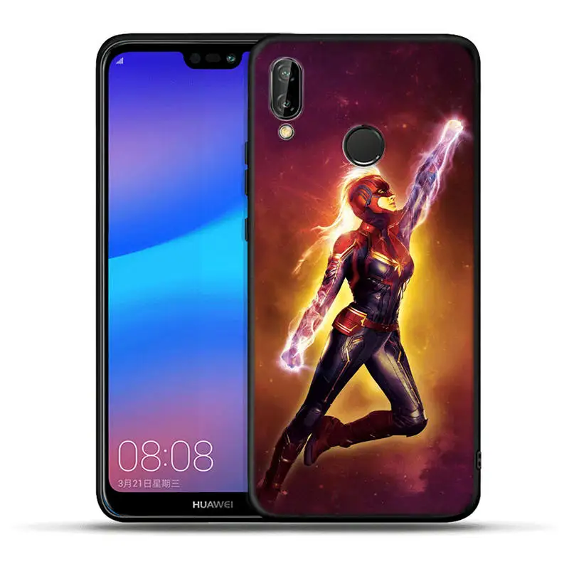 Чехол Мстители звездное небо для huawei mate 20 10 P30 P20 P10 P9 P8 Lite Pro P Smart Черный силиконовый чехол Captian Marvel