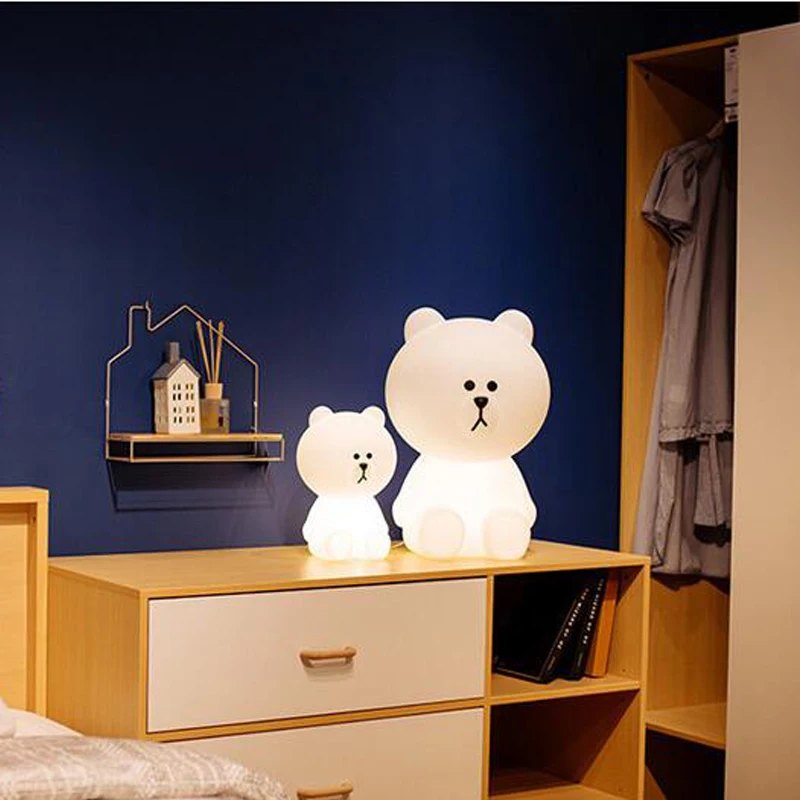 Новинка 30 см коричневый Медведь ночник Cony Line friend ночник для маленьких детей Рождественский подарок затемняемый Светодиодный