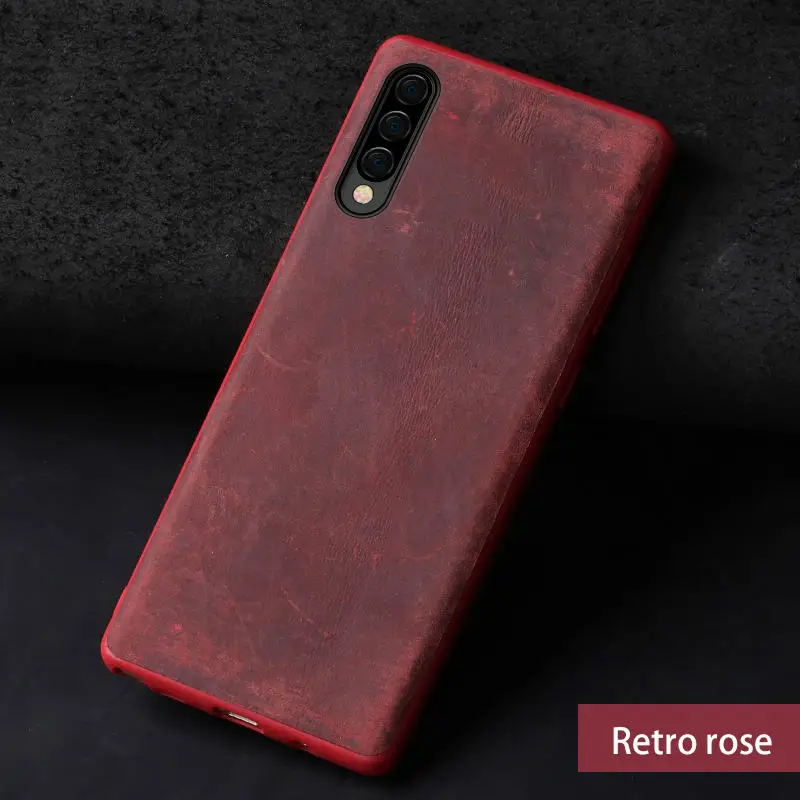 Красный Чехол из натуральной кожи для samsung a50 A70, Противоударная задняя крышка для samsung Galaxy note 10 plus a7 a8, чехол с полной защитой - Цвет: Красный