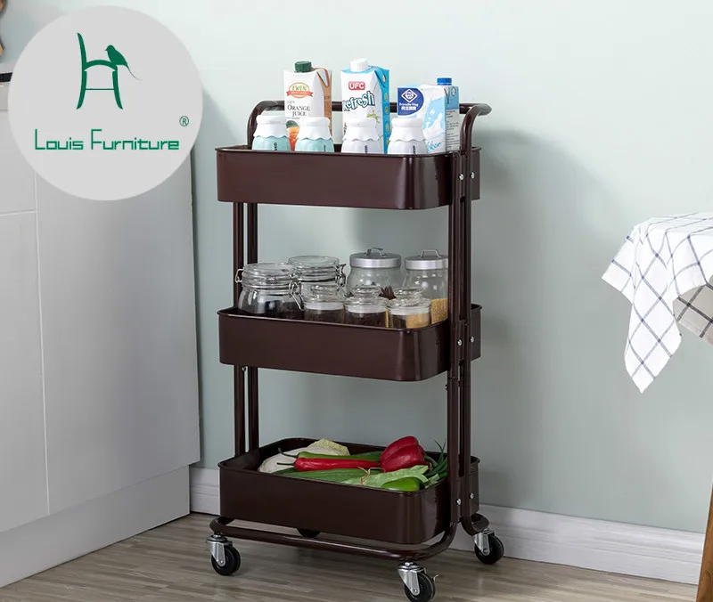 Переносная напольная тележка Louis Fashion многоярусная кухонная полка на