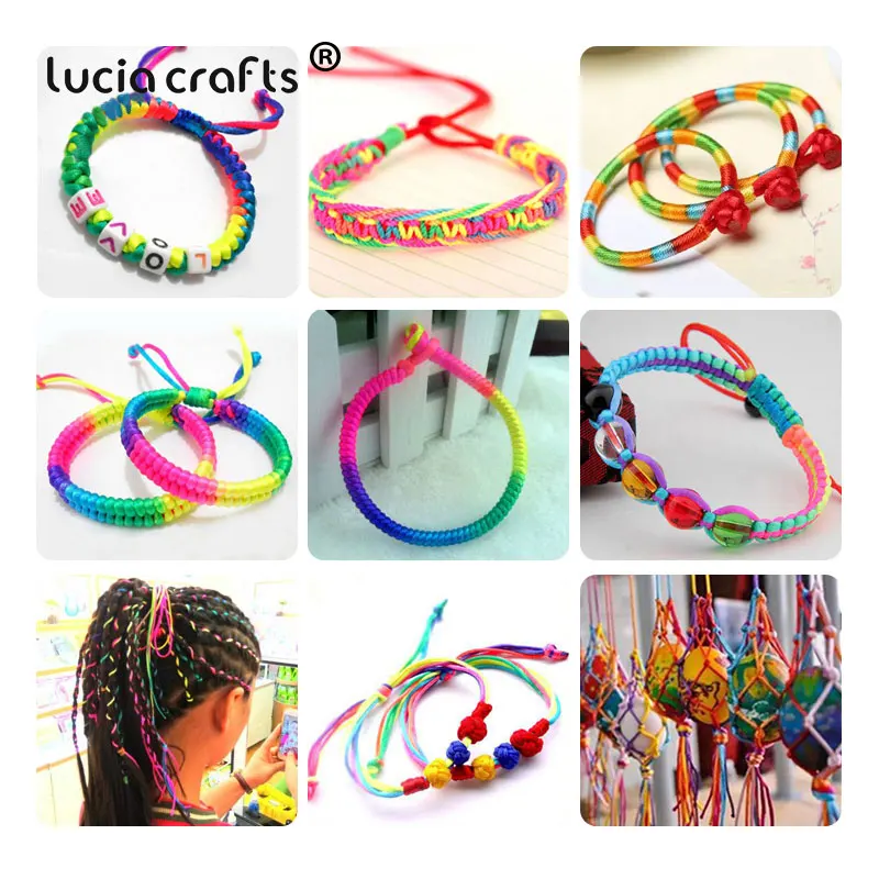 Lucia crafts 10y 1 мм/2 мм атласный шнур макраме, нейлоновый Радужный китайский узел для украшения свадебной вечеринки, аксессуары для рукоделия W0306