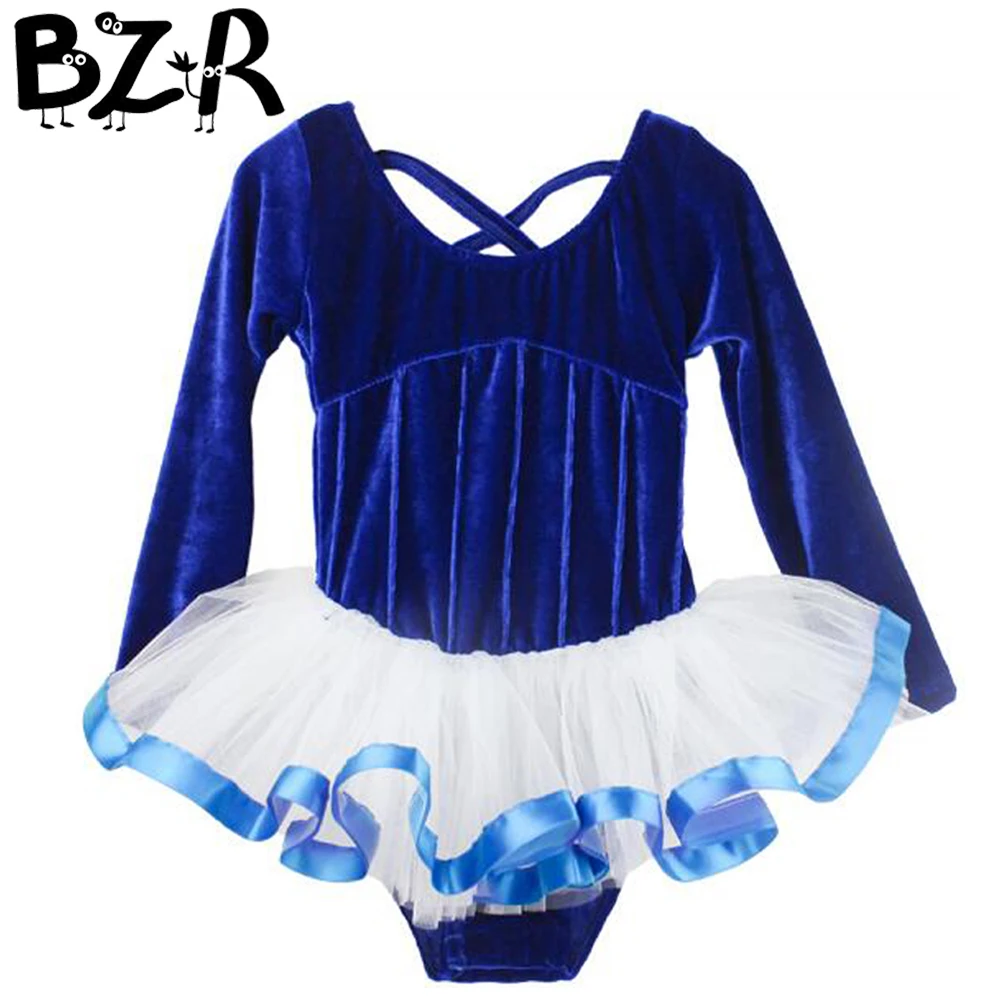 

Балетные юбки для девочек, синее Сетчатое платье для балета, детская тренировочная Одежда для танцев, детская юбка для выступления на сцене