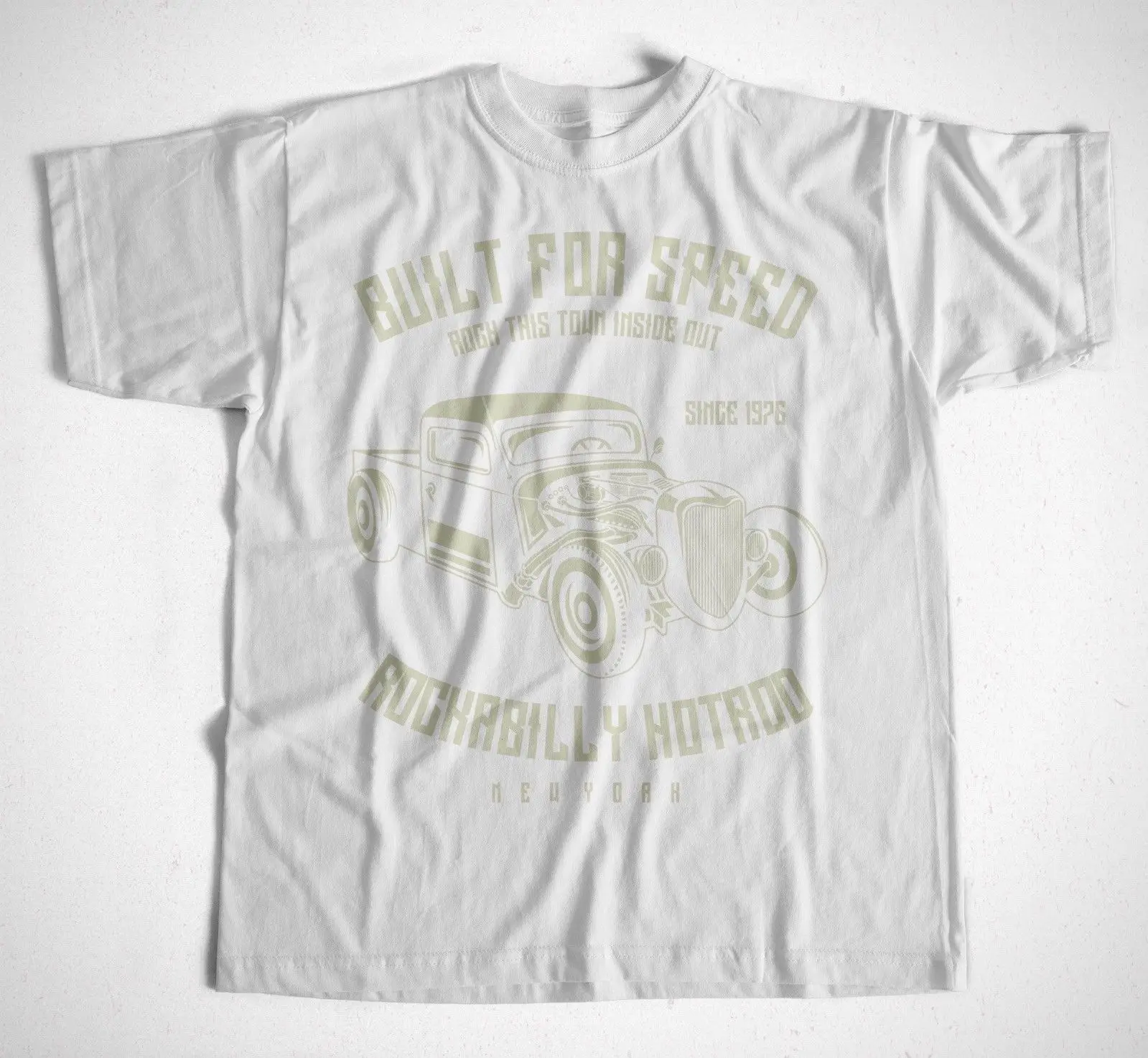 Newest Men'S Fashion T-Shirt Built For Speed S-Xxl Oldtimer Rennfahrer Mechaniker V8 Hotrod Pickup Summer Style | Мужская одежда