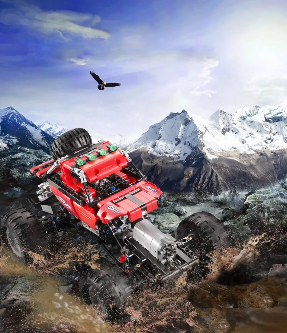 Technic CADA RC строительные блоки для внедорожных гонок, 2,4 ГГц, мощность двигателя, подходят для техники, кирпичи, игрушки, подарки для детей, мальчиков
