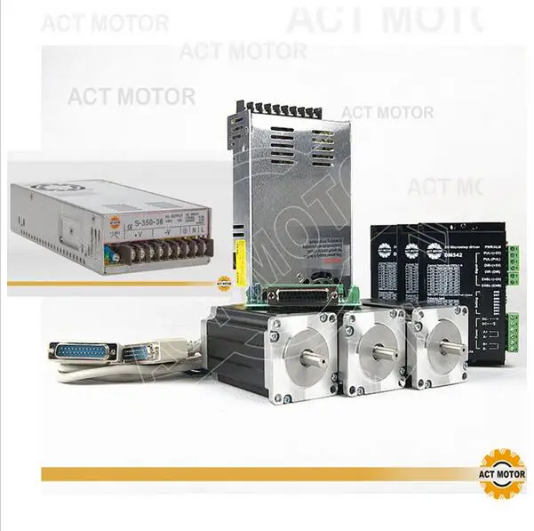 

3 оси Nema23 шаговый двигатель двойной вал 4-свинец 425oz-in 112 мм 4.2A + 3 шт. драйвер DM542 с алюминиевой крышкой, 50В 4.2A + 2 шт. Мощность фрезерный станок с Ч...