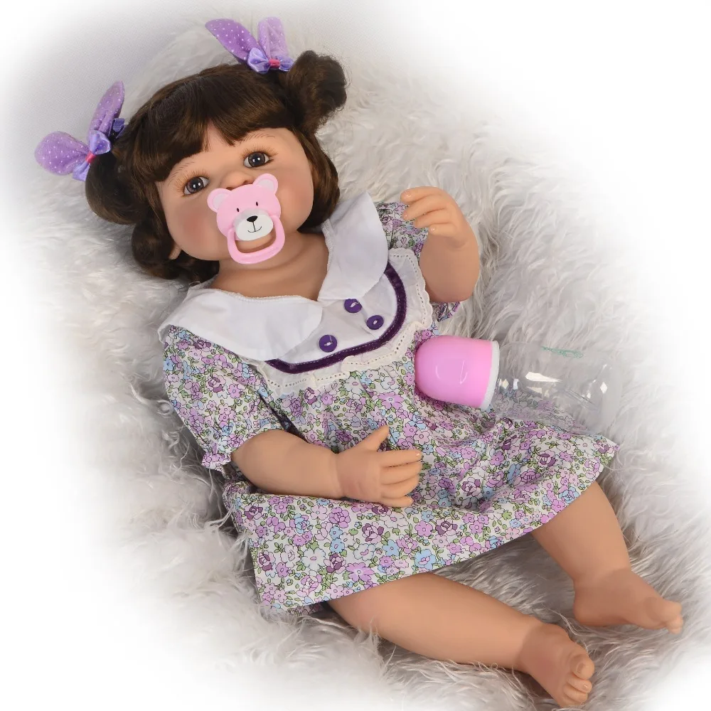 Модная Кукла живой Bebe Reborn toys 55 см Силиконовая виниловая девочка с 1 шт. мини