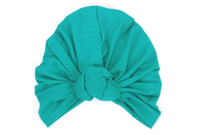 Teal Женская теплая осенне-зимняя шапка-тюрбан в богемном стиле с узлом, эластичная шапка-Клош, модные мягкие аксессуары для волос в богемном стиле, мусульманская шапка - Цвет: Teal