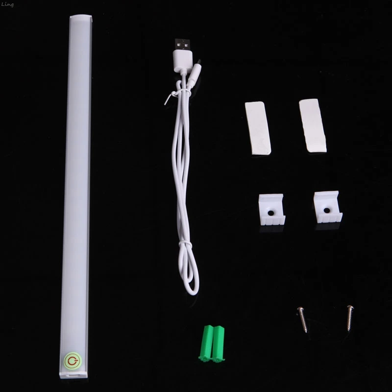 С регулируемой яркостью, 30 см USB светодиодный сенсорный Сенсор светильник полосы шкафчик, гардероб, буфет лампа l29k