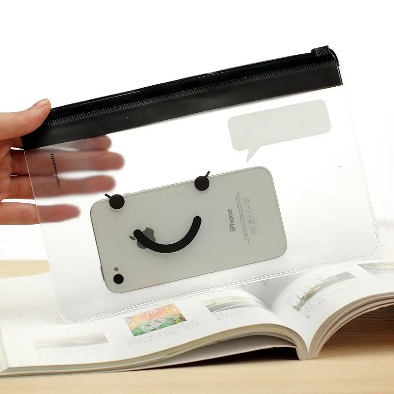 Smile Прозрачный усы улыбка офис Косметика Макияж сумка для карандашей пакет чехол милый стационарный чехол для карандашей - Цвет: Smile