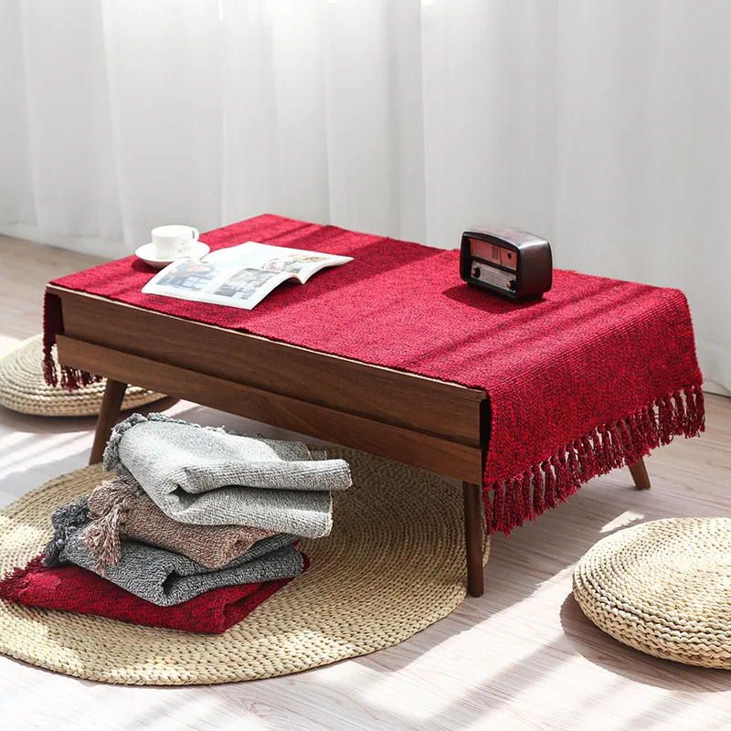 nordic style retro small area rug japanese hand cotton weaving tassels carpet sofa living room runner rug toddler seat mat free global shipping