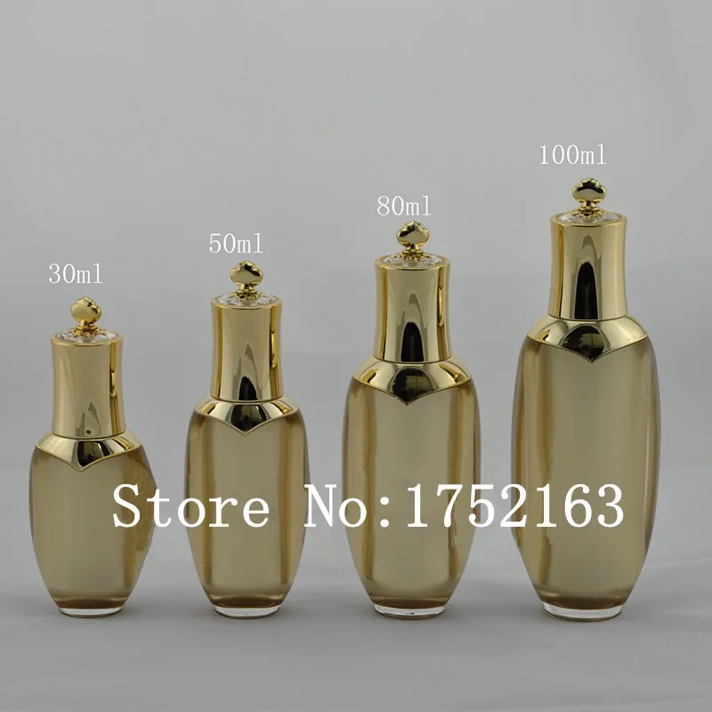 Акция: 100 мл бутылка с безвоздушным насосом для лосьона пустая акриловая Золотая