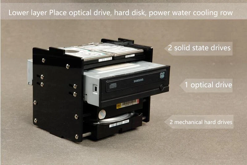 DIY Acrylic transparent chassis Open Frame Horizontal MATX PC case Water Cooling host Box computer Parts gabinete computador