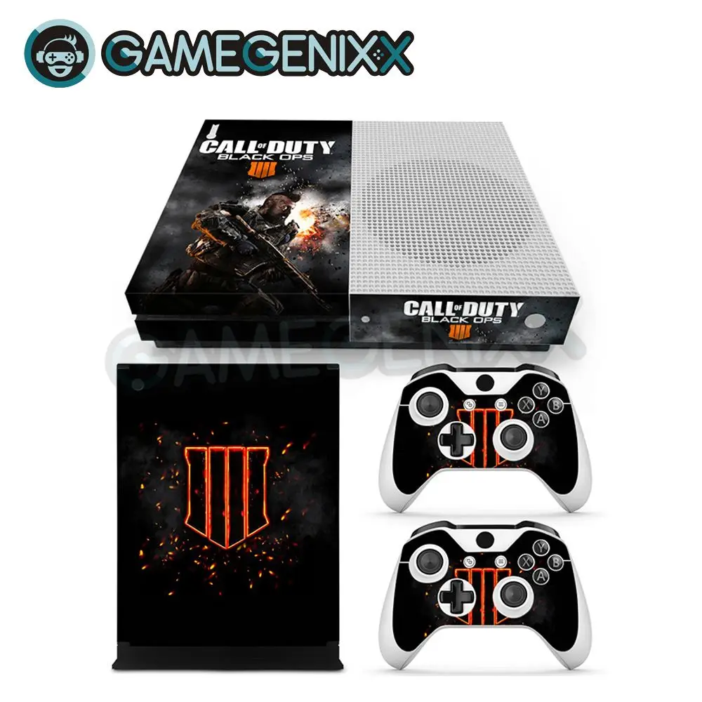 Наклейка на кожу GAMEGENIXX Виниловая наклейка для Xbox One Slim Console и 2 контроллера черный