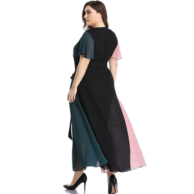 Летние Для женщин плюс сайз для полных мм футболка с короткими рукавами v