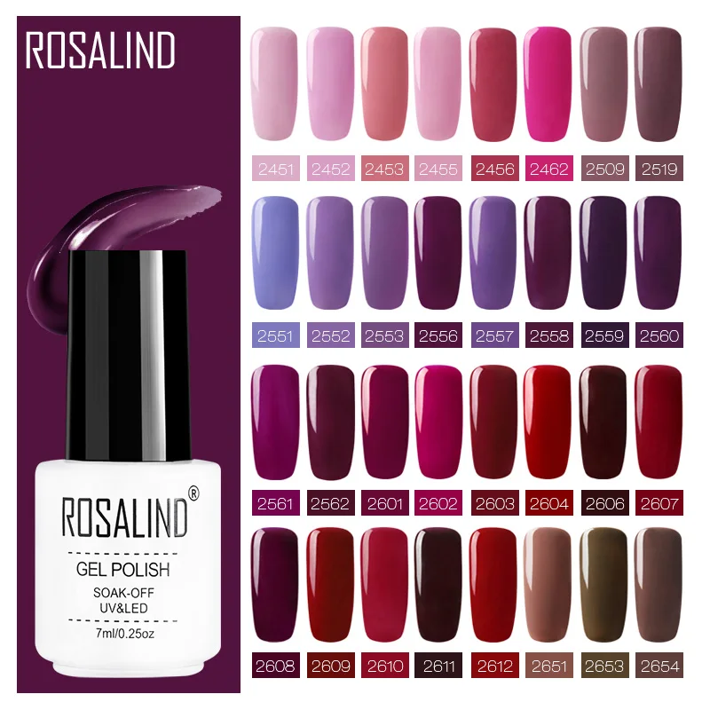 Набор гель лаков для ногтей ROSALIND 7 мл Полупостоянный лак Гель УФ лампы все