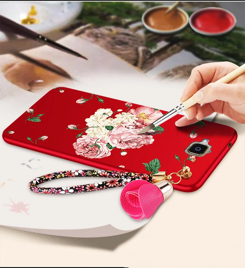 

For huawei y6 pro Case silicone luxury fundas protection mobile phone shell For huawei 4c pro case Cover TPU Soft 3D Flowers 5.0