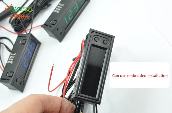 Eiemsun DIY Многофункциональные Высокоточные Часы внутри и снаружи автомобиля температура батареи Напряжение монитор Панель метр DC 12 В