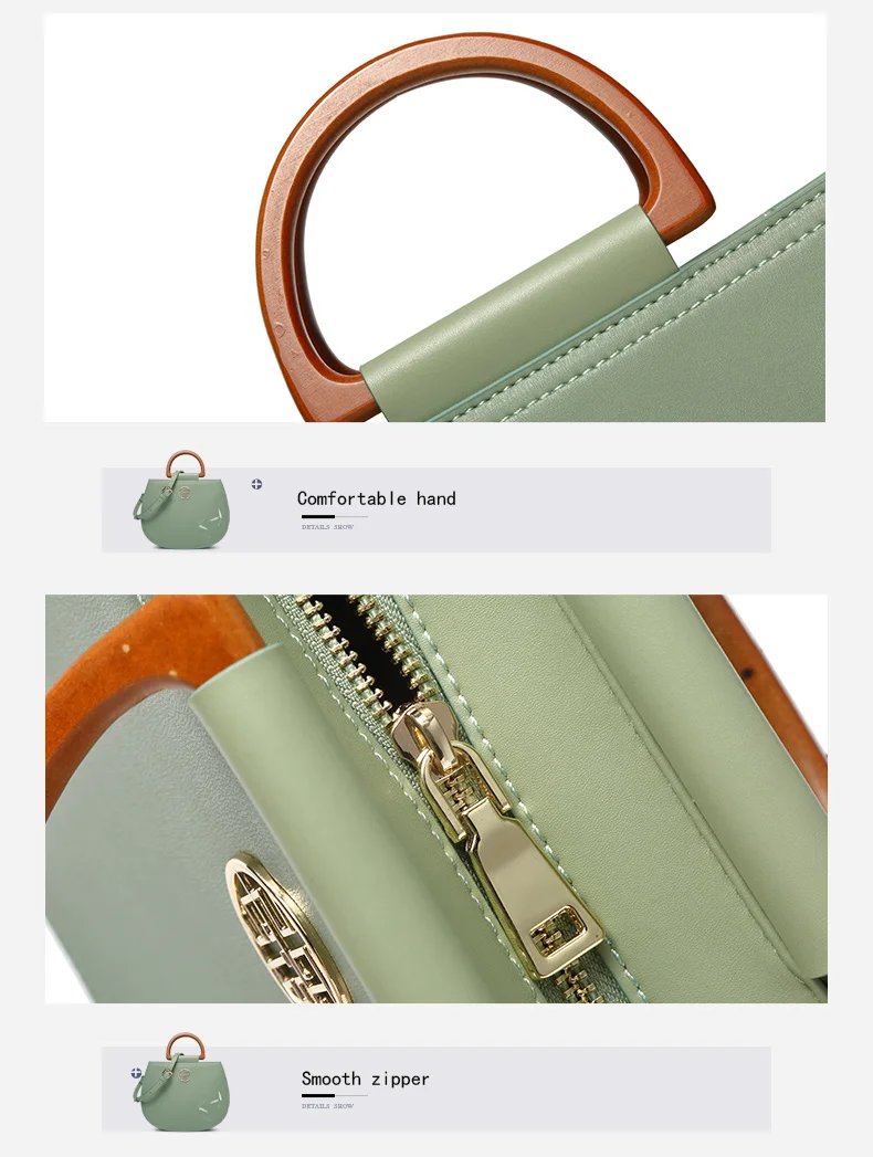 Pmsix Известный дизайнерский бренд womens'bag зеленые сумки из коровьей кожи с деревянной ручкой сумки-мессенджеры с вышитыми цветами