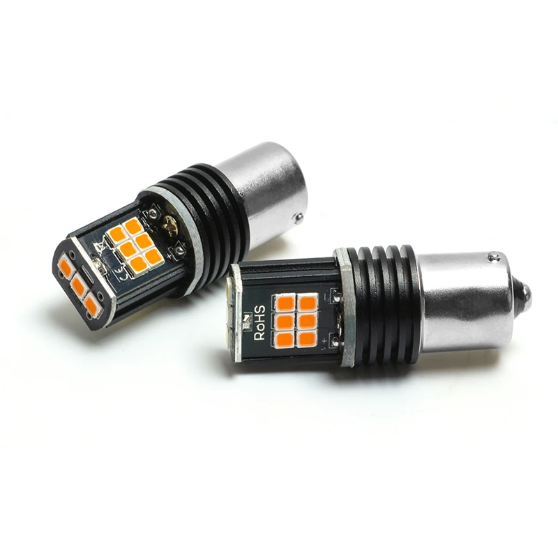 KEYECU 2PCS High Power Error Free 1156 P21W BA15S LED Lights Amber 2835 15SMD Turn Signal Backup Reverse Parking Tail | Автомобили и