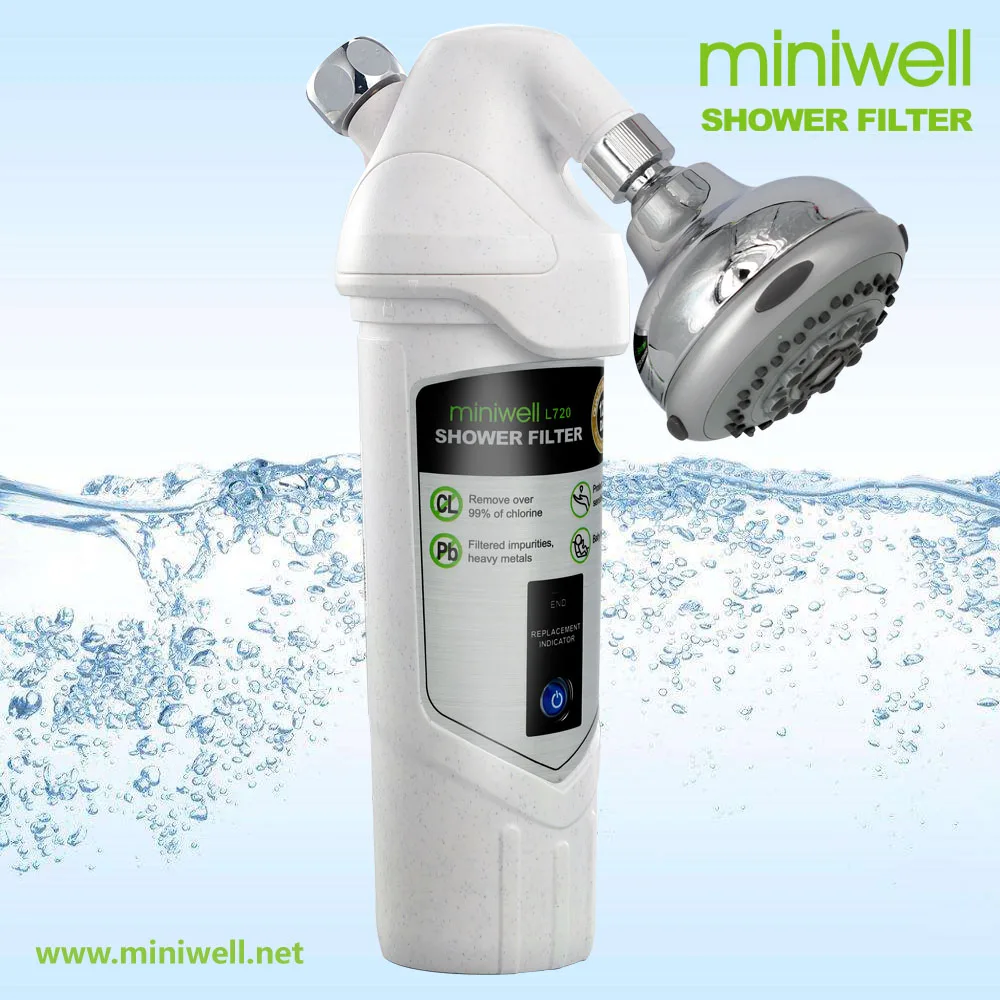 

shower water filter with chrome shower head for baby bath and skin care