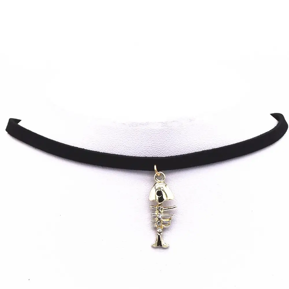 XL477 Горячее предложение Кручёные ожерелья BIJOUX обычный черный бархатный кожа кристалл кулон Макси себе Чокеры Цепочки и ожерелья для, женская обувь ювелирные изделия - Окраска металла: XL477