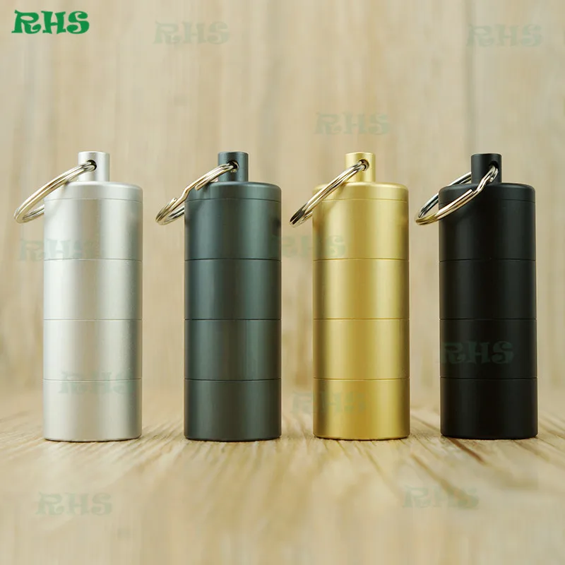 

2pcs/lot 2018 New Product Four-Layer Metal Tobacco Wax Herb Container Dab Container Dry Herb Wax Dab Jar free shipping