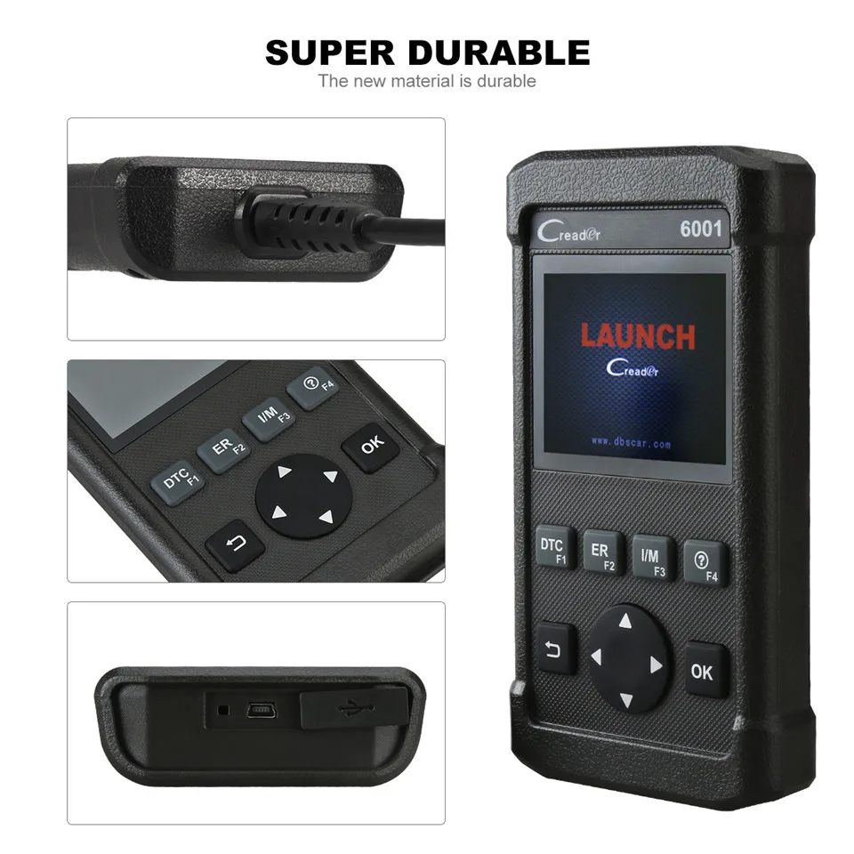 Старт Creader 6001 полный OBDII OBD2 EOBD функции Поддержка O2 Сенсор Тесты сканер Код чтения