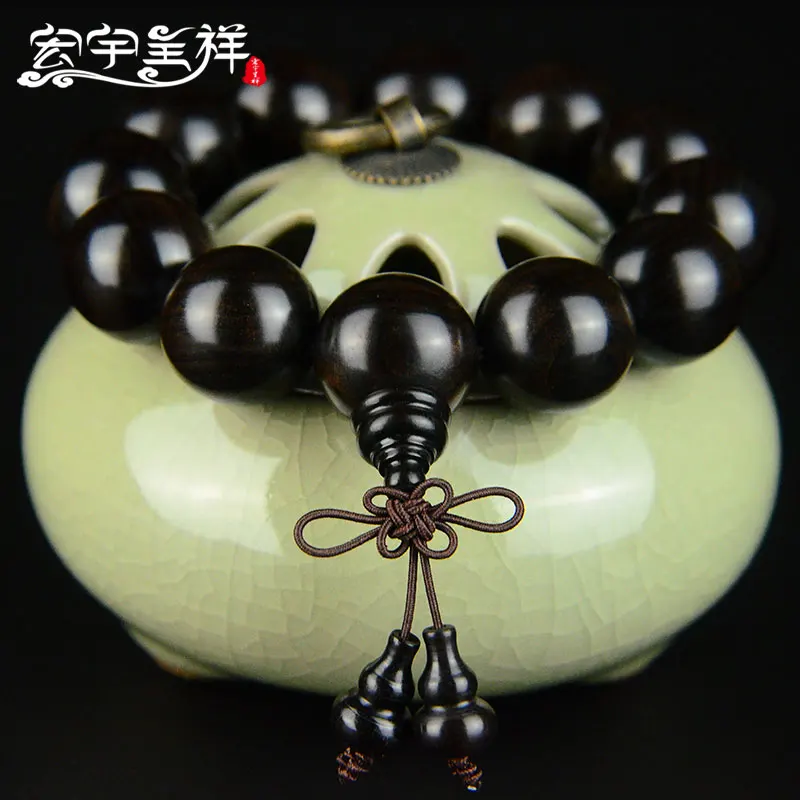 20 мм высокого качества мужской природная эбеновая четки Тибетские буддийские