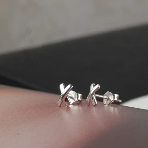 Женские серьги гвоздики из серебра 925 пробы с буквой Х|fashion stud earrings|stud earringsearrings for