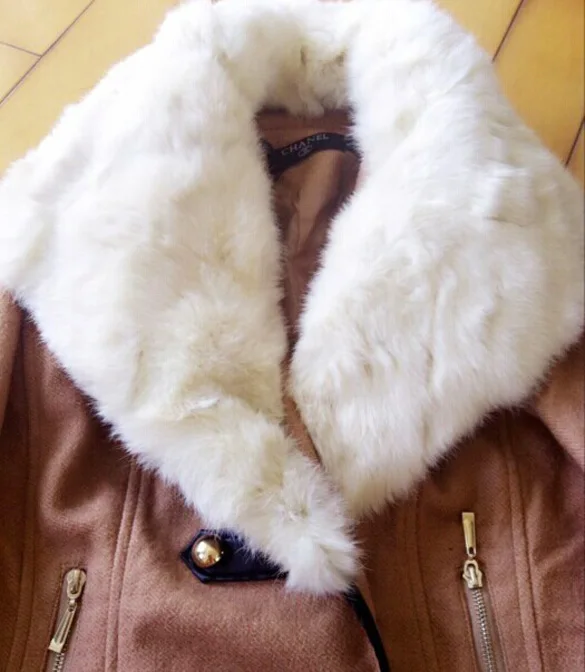 

Retail Women's Wool Coat Winter Fashion Women Trench Wool Fur Collar Thick Overcoat