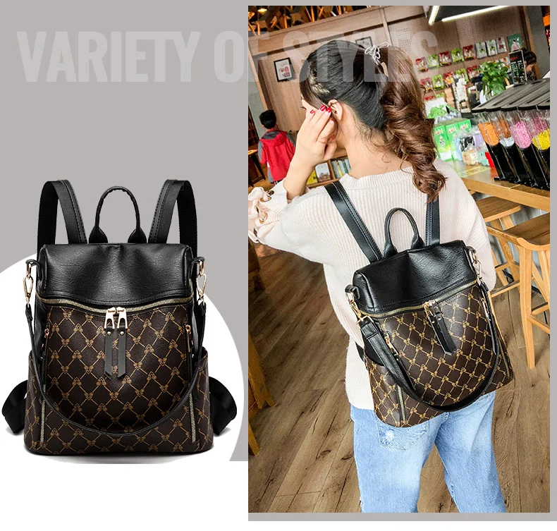 Новое поступление Mochila Feminina, женский рюкзак из искусственной кожи, Ретро стиль, женские школьные сумки с широким ремешком для девочек-подростков, дорожные сумки через плечо