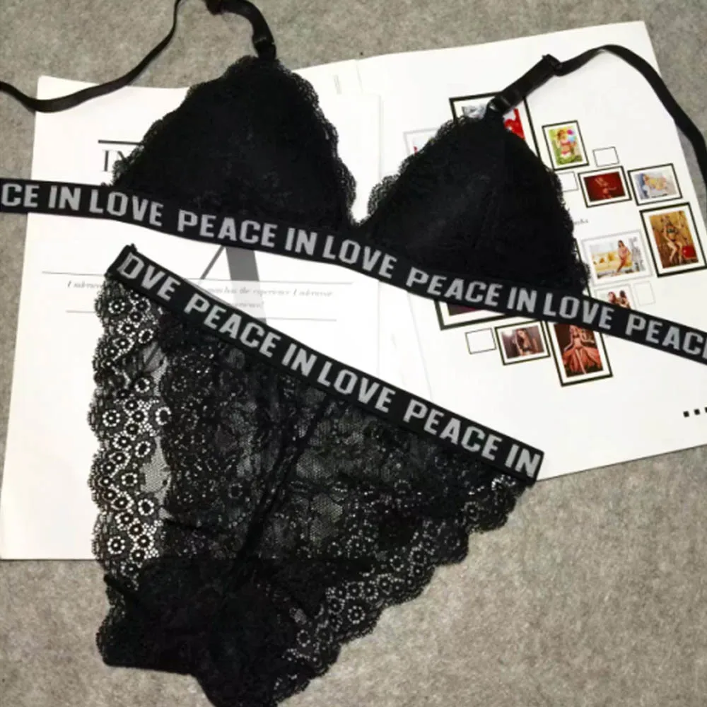 Комплект кружевного нижнего белья с чашками пуш ап и трусиками|bra set|fashion bra setgirl set |